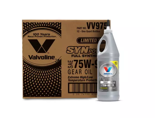 Valvoline SynPower SAE 75W-90 Full Synthetic Gear Oil 1 QT, Case of 12