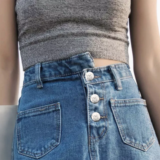 12 piezas botones de cintura de jean pantalones decorativos clips para apretar vestido