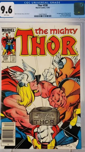 THOR The Mighty #338 Marvel 1983 CGC 9.6 White Pages 2nd Beta Ray Bill 3