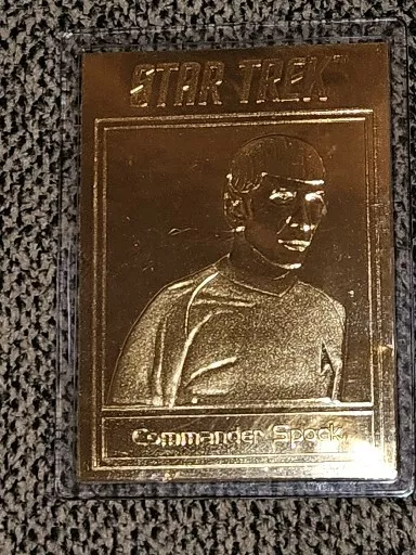 Commander Spock Star Trek Gold Foil Card 22kt Danbury Mint