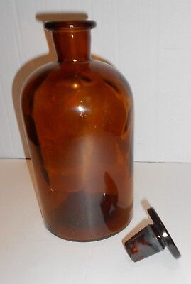 Antike Apothekenflasche braun, mit Glasstopfen, Höhe 21cm, gebraucht, GUT!  3