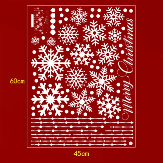 Snowflake Window Clings Christmas Decorations Self-Adhesive Xmas Window Decals