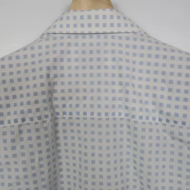 BEN SHERMAN MENS Shirt Size L White & Blue Dot Pattern Long Sleeve ...