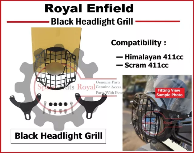 "Parrilla de faros" negra apta para Royal Enfield Scram y Himalayan 411