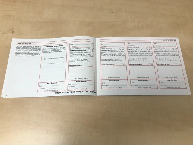 thumbnail image 2 of Genuine Audi Service Log Book – Fits A7, Q7, A8, R8 (2011–2020 Models), Made In Germany 2 of 4