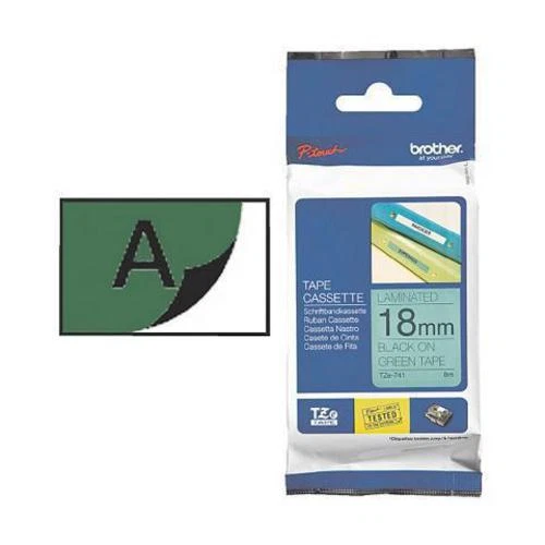 Brother Tape TZE741 / verde/bk / 8 m / 18 mm/PT1000