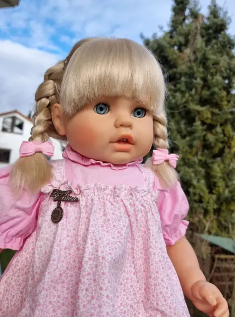 grosse Zapf Puppe blond 62 cm Z 65-20 Spielpuppe 80-er Jahre Puppenkleidung Doll
