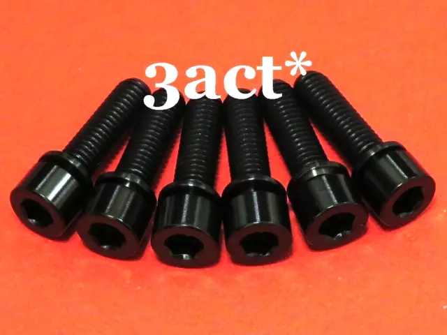 6 pcs M5 x 18mm Titanium / Ti Bolts w/ Ti Washer fit Thomson Elite X4 Stem Black