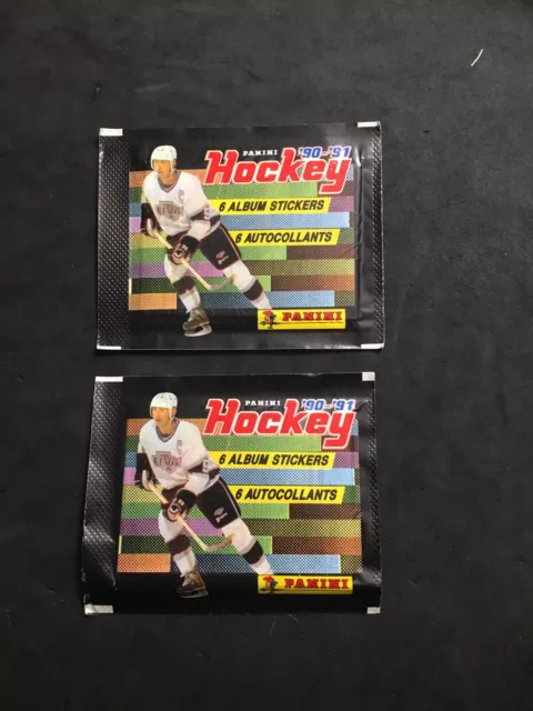 2 PACK LOT 1990-91 Panini NHL Hockey Sticker (12 STICKERS TOTAL) GRETZKY ON TOP