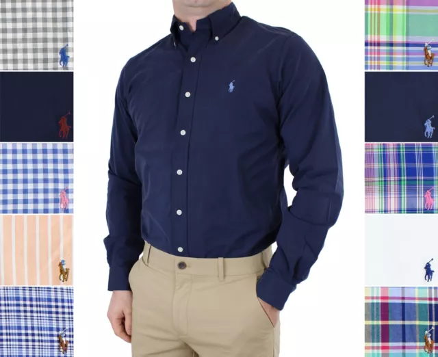 POLO Ralph Lauren Oxford Shirt Men's Slim Fit Long Sleeve 100% Casual Cotton