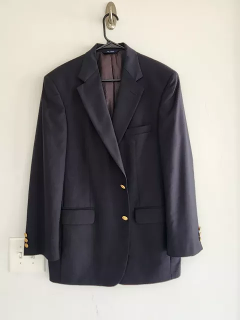 NAVY BROOKS BROTHERS GOLD METAL BUTTON 100% WOOL BLAZER JACKET sz 41R sport coat