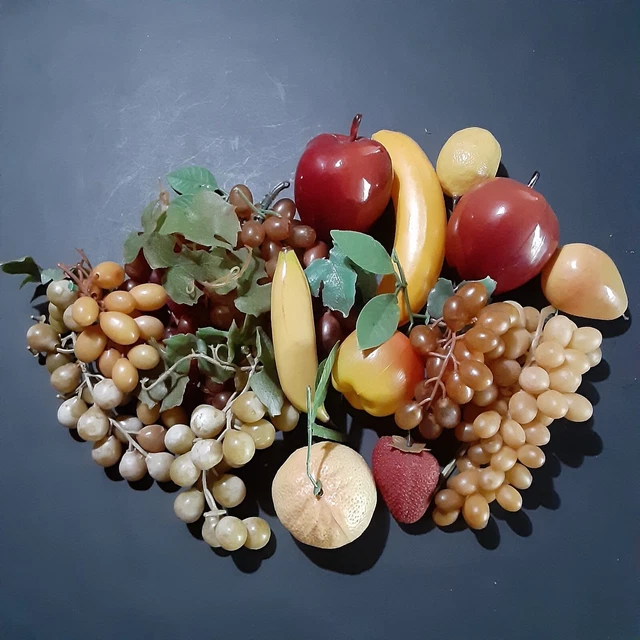 VINTAGE PLASTIC FRUIT Bowl Filler Kitchen Fake 17 pieces 13.65 PicClick