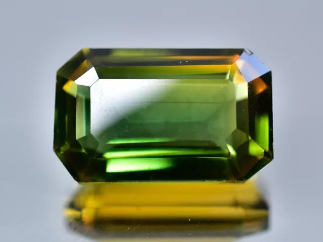 Natural Certified Russian Demantoid Garnet Loose Gemstone 18.10 Ct Emerald Cut