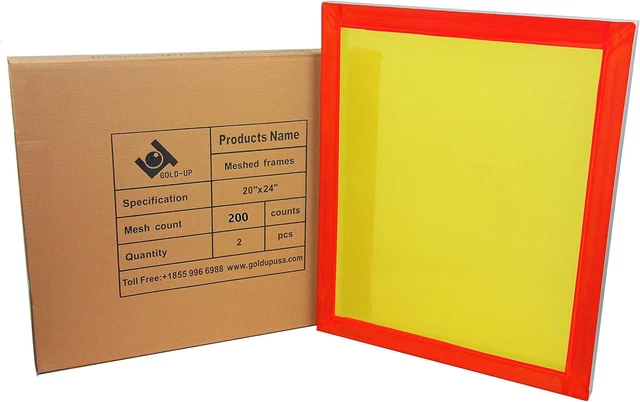 x 24 Inch Pre-Stretched Aluminum Silk Screen Printing Frames with 200 Y