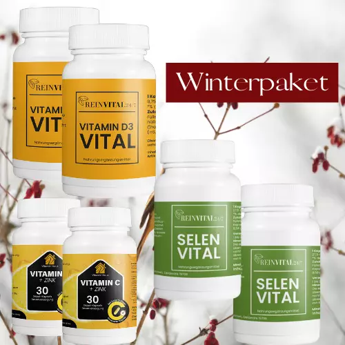 2x D3 2x Selen 2x Vitamin C - WINTERPAKET MINERALIEN & VITAMINE FÜR HAARE NÄGEL