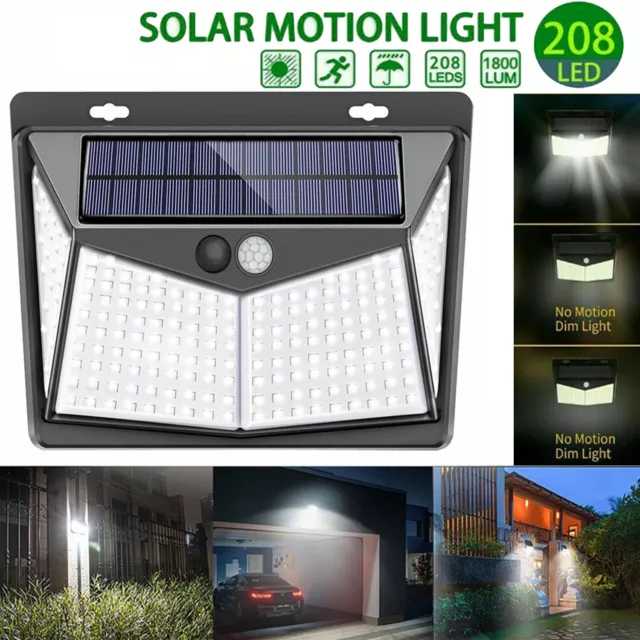 LED Solar Powered PIR Motion Sensor Light Garden Outdoor Wall Security Lamp AU