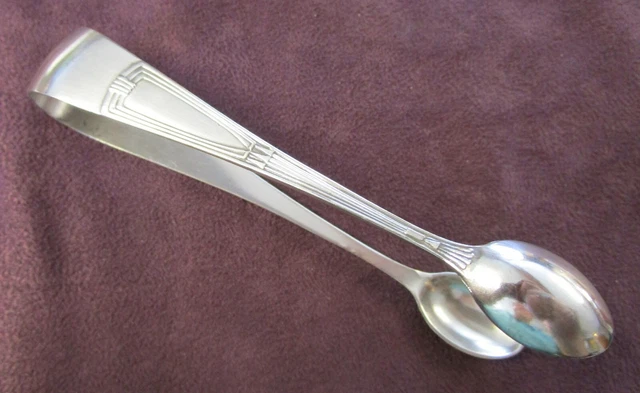 Unknown Patt European Art Deco Style Silverplate Sugar Nips C1900 - 1920 No Mono