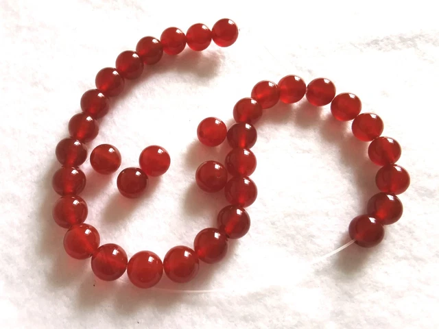 Lot De 20 Perles En Cornaline 10 Mm - Trou 1 Mm - Déstockage Neuf Sans Marque