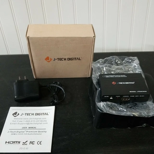 JTECH DIGITAL 1080P HDMI To HDMI Audio (SPDIF + RCA Stereo) Extractor