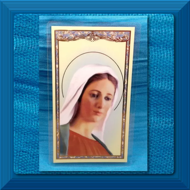 Our Lady Of MEDJUGORJE LAMINATED Holy Card ❤️ Prayer Queen of Peace Mother Mary