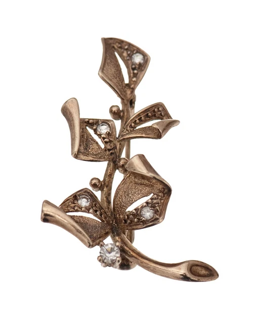 Broche Ancienne Fleurs En Argent Massif Et Vermeil - Poinçonnée, Occasion