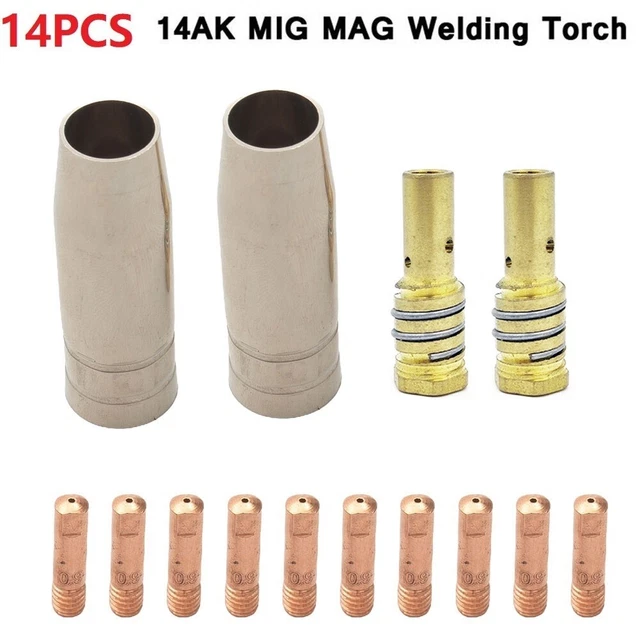 14 Mag MIG-14AK Soudure Torche Consommables Torche Gaz Bec Pointe Support Set
