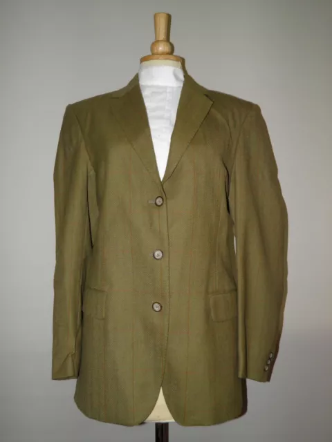 Vintage John G Hardy London Bespoke Ladies Green Tweed Show Jacket - 40" Chest