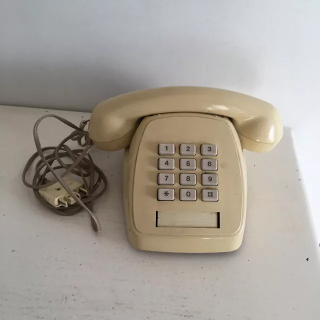 Vintage Telecom STC 807 Push Button Ivory 80s Old School Telephone Prop Decor