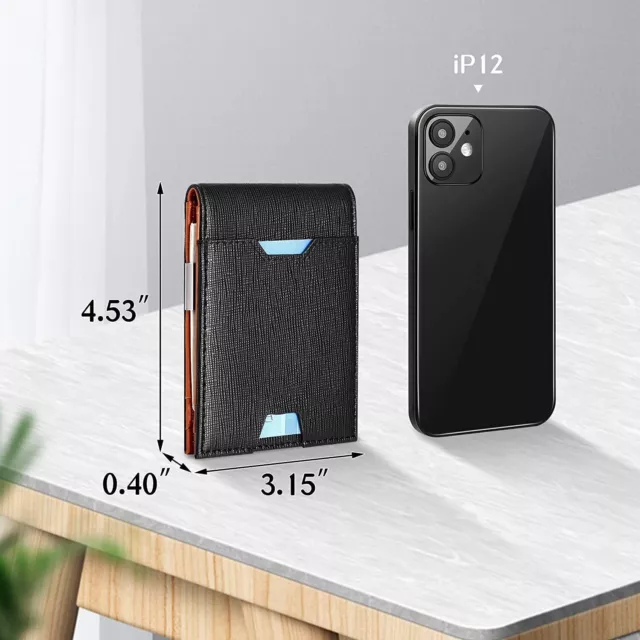 Slim Mens Wallet with Money Clip Leather RFID Blocking Bifold Credit Card Holder 10