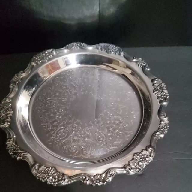 Vintage Lancaster Rose EPCA Silver Plate By Poole 430 - 13 1/4” Patterned Tray