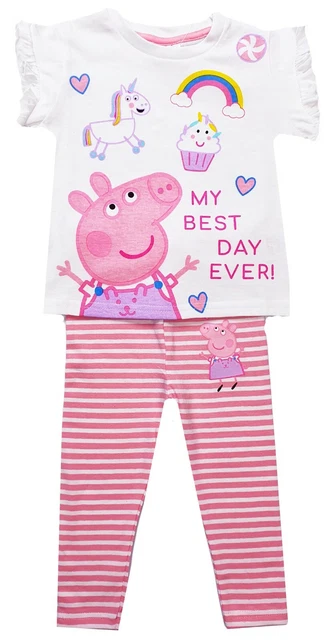 Leggings T-Shirt Top Peppa Pig Ragazze Set 6 Mesi - 6 Anni