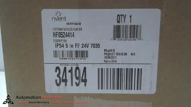 Hoffman Hf0524414, Filter Fan, 34194, New #297364