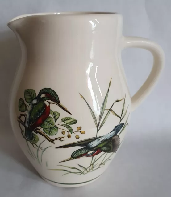 Vintage Brixham Pottery Kingfisher Birds British Wildlife Jug 1950's Dawlish