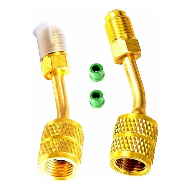 Adaptateur R410A SAE Feelle 5/16" Vers évasé âle SAE 6,35 , 2 Adaptateurs De Charge Coudés à