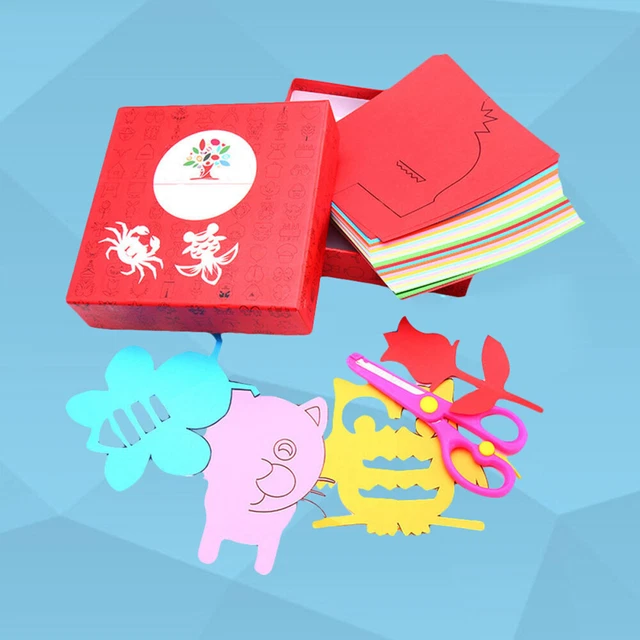 Kit de origami para niños conjunto de juego conjunto de corte de papel para niños jardín de infantes conjunto de corte de papel