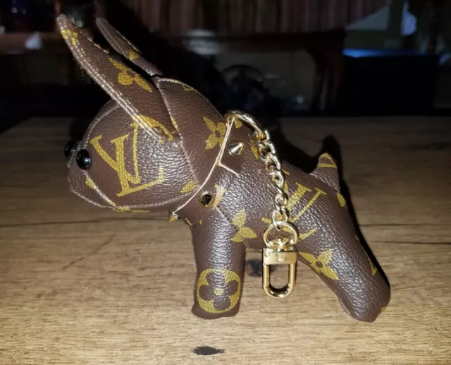 Louis Vuitton Puppy Keychain Dog Hat Box Supple Bag Charm Purse Key Holder  LV 🐶