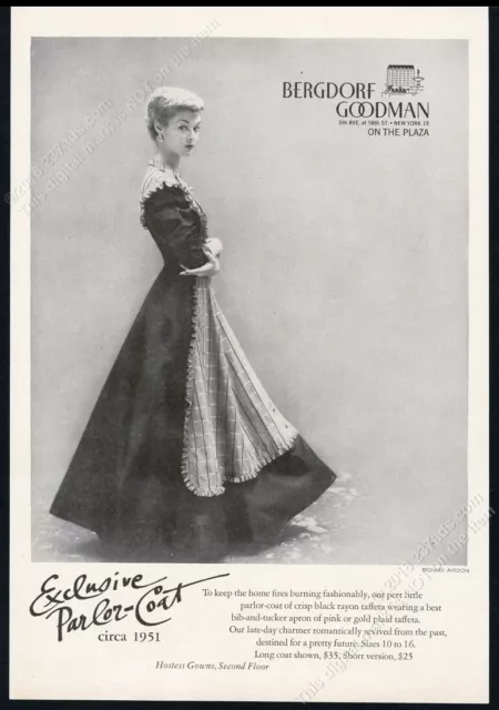 1951 Richard Avedon woman photo Bergdorf Goodman fashion vintage print ad