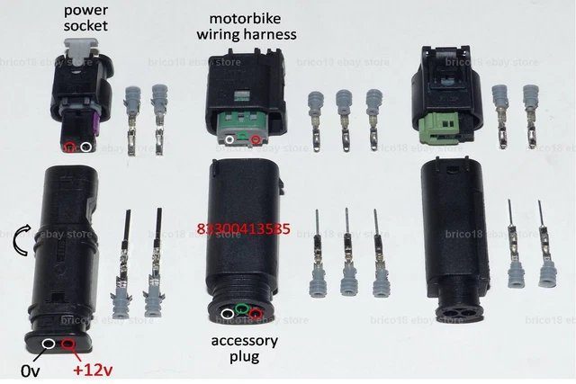 BMW set x6 plugs male+female (83300413585, ... ) - R1200 R1250 GS RT S1000 XR