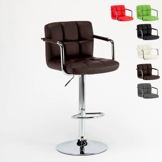 Tabouret pour bar cuisine haut réglable avec dossier accoudoirs LAS VEGAS