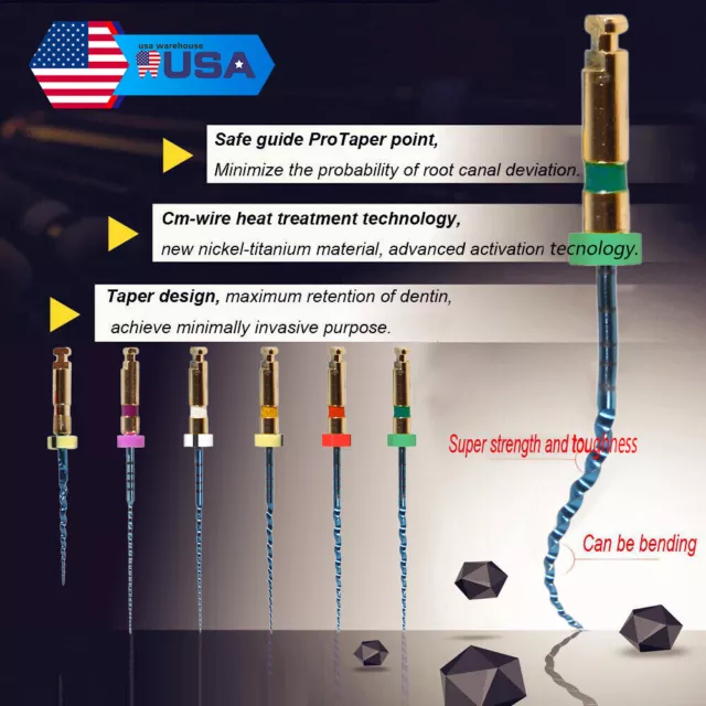 Dental NiTi Super Files Rotary Tip Endodontics Endo Motor Root Canal 19/25MM EIL