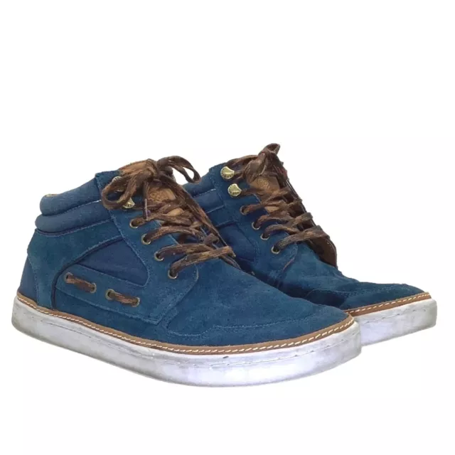 TED BAKER UK 8 EU 42 Sibar Mid Lace Up Chukka Sneaker Boot Suede Blue ...
