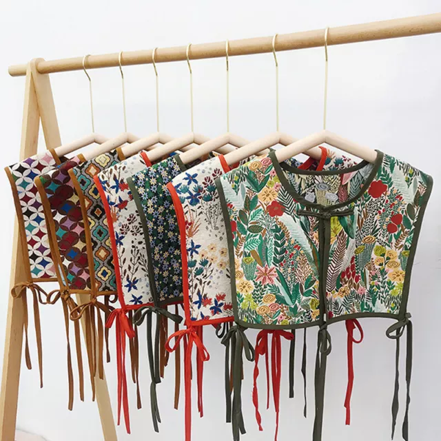 Sciarpa Donna Ricamata Spalla Scialle Avvolgente Floreale Camicia Falso Collare Decorazione SA