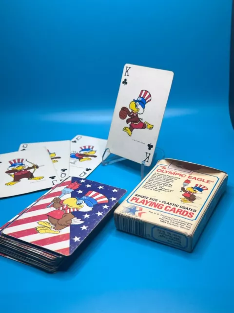 Vintage Sam the Eagle 1984 Olympic Games Los Angeles Playing Cards Used