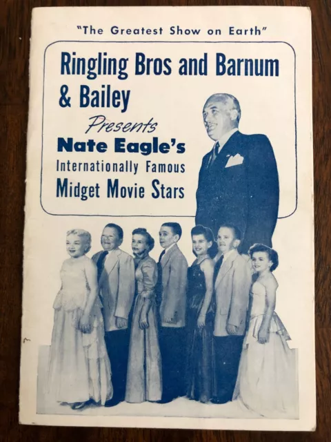 Sideshow MIDGETS:  Nate Eagles "MIDGET MOVIE STARS" Ringling Souvenir Folder