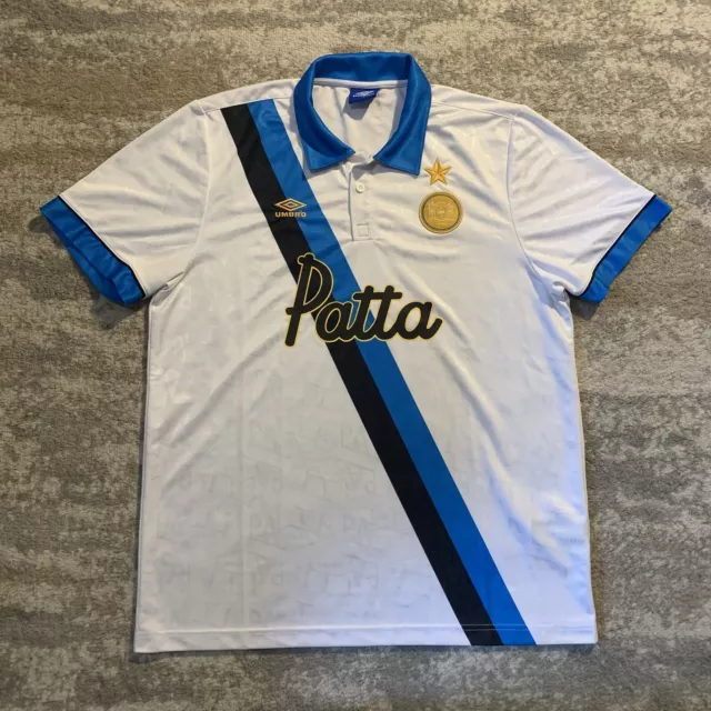 Patta Umbro Inter Milan 1993/94 Away Football Jersey Shirt White Blue XL