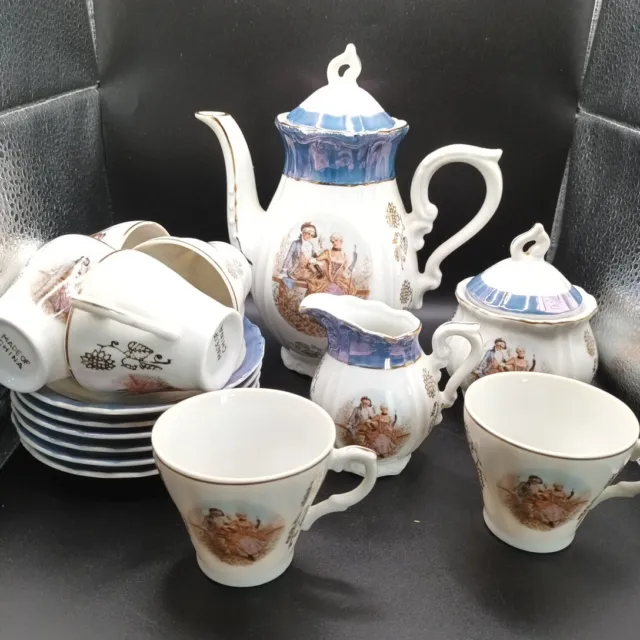 Vintage Tea Set Made In China. Yeapit, Milk Jug, Sugar Bowl, 6 Cups And Saucers