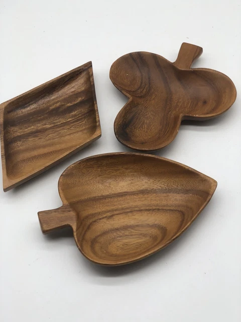 Vintage Wood Monkey Pop Bowls Trays Set of 3