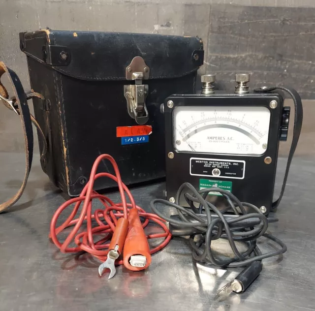 Vtg Weston Electrical Instrument AC Voltmeter Zero Corrector Model & Case Our #2