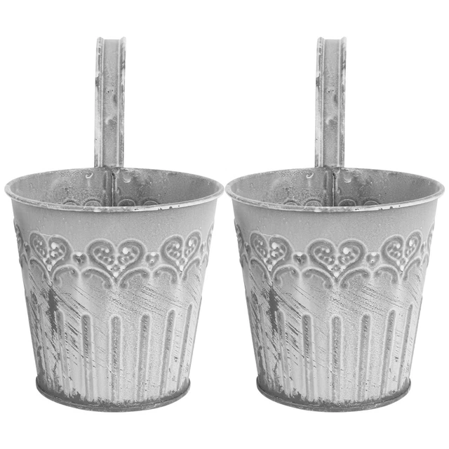 2pcs Hängen Balkon Pflanzer Topf Eisen Hängen Pflanzer