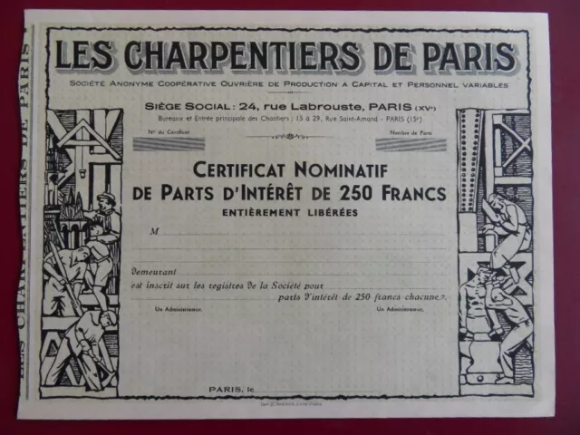 Certificat Non Emis Des Charpentiers De Paris / Illustrations